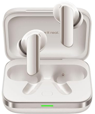 realme Buds Air 7 Pro Cuffie Senza fili,6 microfoni con 53dB di riduzione del rumore,48 ore di riproduzione Bluetooth 5.4 impermeabile IP55 Cuffie Bluetooth,Bianco