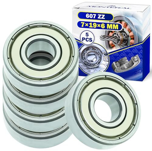 5 Stück Kugellager 607 ZZ mit Größe 7x19x6 mm - MONTERAL