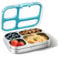 G.a HOMEFAVOR Stainless Steel Bento Lunch Box Kids 800ml, Leakproof Metal Bento Box 4 Compartments, Sandwich Snack Box Food Storage Container Kindergarten School, Dishwasher Safe, BPA-Free, Blue