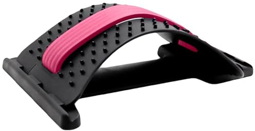 True Face Back Stretcher - Cracker Massager Posture Tools Stretch Therapy Chiropractic Lumbar Spine Support Humpback Cracking Board - Black Pink