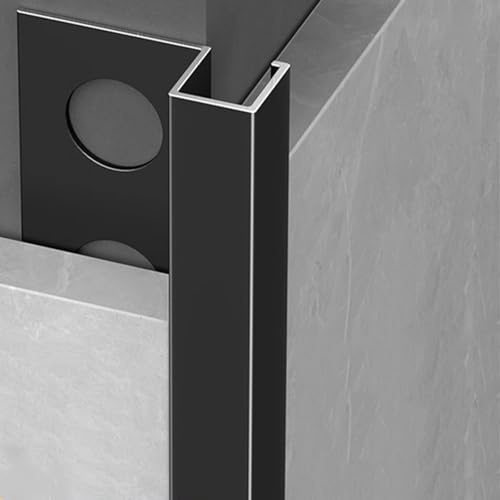 Aluminium Fliesen Abschlussleiste Eckprofil - 90cm dekoratives Winkelprofil für Boden- und Wandkanten, Schutzprofil, mattes Finish