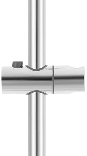 Mqwdxzfes Barre de douche réglable en hauteur en acier inoxydable - Support universel rotatif à 360° avec manchon ABS - Barre coulissante de douche réglable - Pour salle de bain - Hauteur réglable de