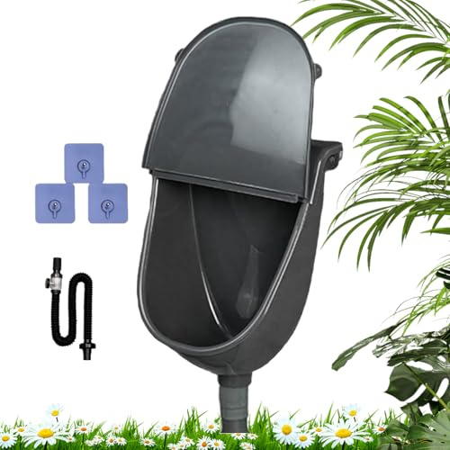 Wall Urinal with Lid - Wall Mounted Commercial Urinal with Cover | Spill Proof Adjustable Urine Diverter with Hose for Home Yard Camping Dorm