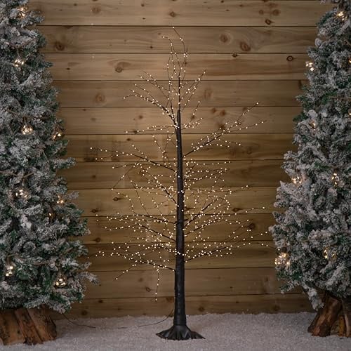 5ft (1.5m) Tall Light up Black Micro Dot Christmas Tree with 800 Warm White LEDs and Remote Control