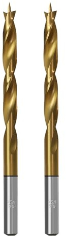 TIBOO DAY Brad Point Wood Drill Bits 5.5mm (7/32) Brad Point Drill, 2 Pcs | High Speed Steel, Double Flutes Design Metric Brad Point Drill Bits for Woodworking Soft & Hard Woods MDF Acrylic