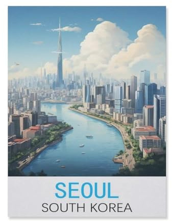 Seoul South Korea，Paper Jigsaw Puzzle 1000 Pieces Adult Toys Decompression Game（50x70cm）-FN18