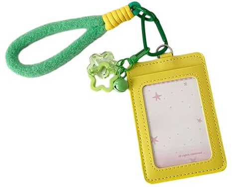 Étui à cartes transparent double couche en cuir synthétique imperméable avec cordon amovible et crochet porte-clés pour sac, breloque, badge