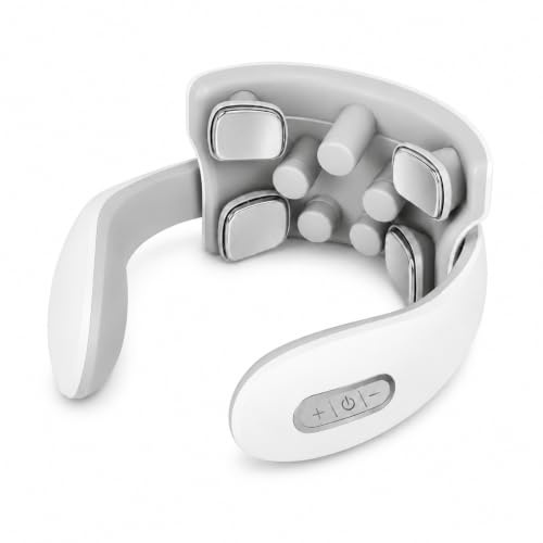 NeuroRelief EMS Nacken Massagegerät Mit Wärme Und Rotlicht 6 Modi 15 Intensitäten 4 Vibrationen Kabelloses Massagegerät Für Nacken Und Schulter (1x)