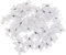 LUOEM 50 Stück Glitter Schmetterlinge künstliche Schmetterlinge Schmuck für Hochzeiten schiere Mesh Wire Gem White