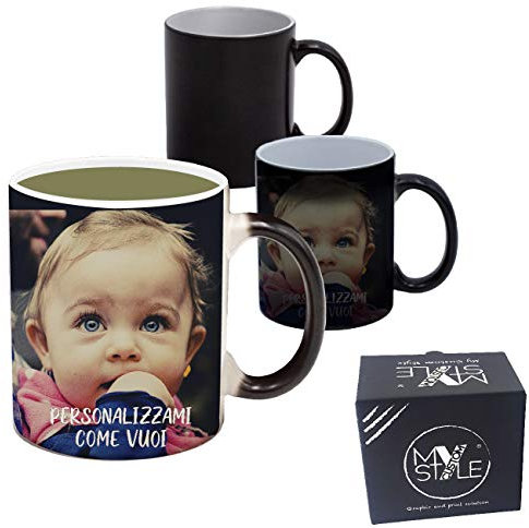 My Custom Style 4 Tazze magiche Ceramica termosensibile Personalizzate Come Vuoi