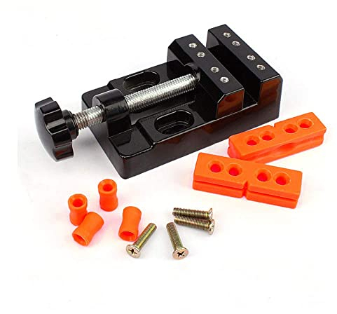 Wotendy Mini Drill Press Vise, versal Flat Clamp Table for Jewelry Walnut Nuclear Watch Repairing Clip On DIY Sculpture Craft Carving