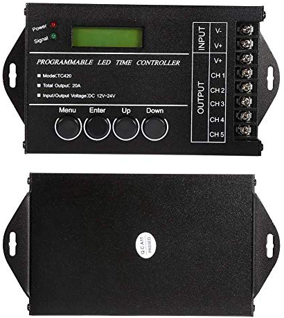 Programmierbar LED Zeitsteuerung DC12 / 24V 20A Multifunktional Timer Dimmer Controller 5 Kanäle Farbe einstellbar mit CD USB Kabel