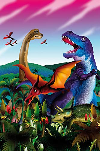 1art1 Dinosaurier XXL Poster Tyrannosaurus Rex, Diplodocus, Triceratops, Velociraptor Plakat | Bild 120x80 cm