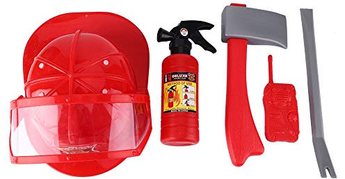 VGEBY1 Enfants de Plein Air Cosplay Jouets, Belle Mode Enfants Pompier Pompier Cosplay Jouets Intelligence Formation Kit Casque Extincteur Interphone Clé