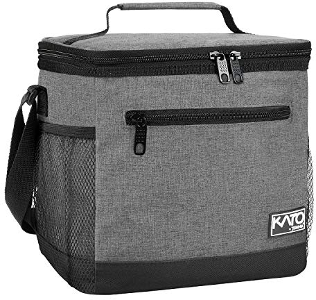 Kato Tirrinia Faltbar Klein Kühltasche 10.5L(20 Dosen), Arbeit Lunchtasche Isoliertasche für Unterwegs Auto Picknick Strand, Groß Thermotasche Lunchbag Lunchbox Tasche für Herren Damen, Holzkohle