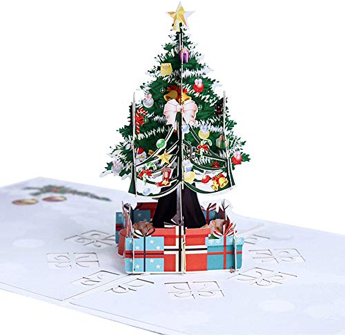 Biglietto di Natale 3D pop-up, biglietto di auguri di Natale con albero di Natale Biglietto di Natale 3D per Natale Capodanno