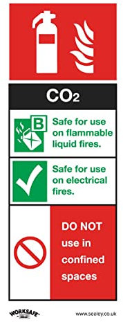 Sealey SS21P1 CO2 Fire Extinguisher - Safe Conditions Safety Sign - Rigid Plastic