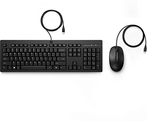 HP Combinación de teclado con cable 225, negro, QWERTZ