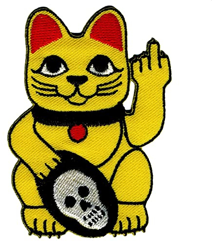 Freak Scene Aufnäher - Winkekatze - Stinkefinger - Patch