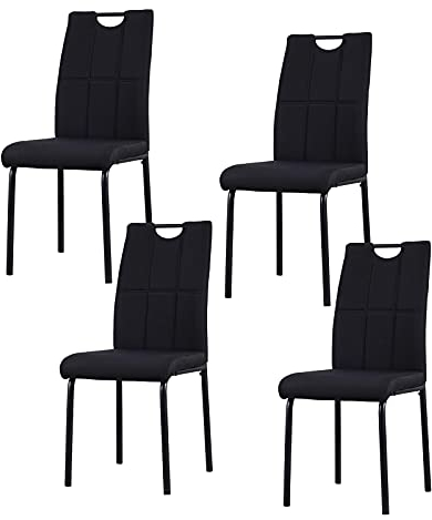 HTI living Stuhl Denton Schwarz Esszimmerstuhl 4-teilig