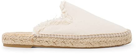 Biankina Zaragoza Authentic Spanish Espadrille Flat Slides for Women - Sustainable, Eco Friendly, Vegan Shoes. Classic Style, Organic Cotton Canvas Upper, Comfy Insole, Jute Midsole, Rubber Sole. Made