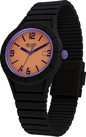HIP HOP, Orologio Uomo Collezione Xman 3.0 HWU1082, Only Time - Movimento al Quarzo 3H, Cinturino in Silicone e Chiusura con Bottone di Sicurezza, Colore Nero
