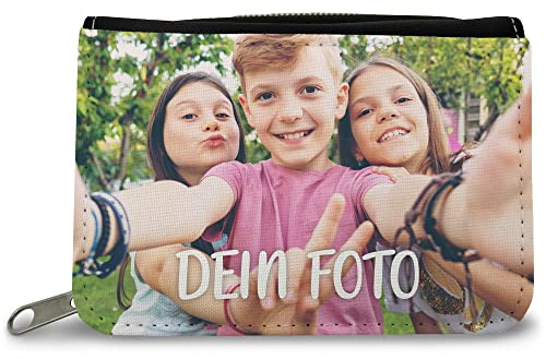 GRAVURZEILE Bedruckte Geldbörse - Foto Design - Personalisiert mit Name & eigenem Foto - Geschenk für Kinder zur Einschulung - Fächer für Taschengeld Fahrkarte - Geschenke für Jungen & Mädchen