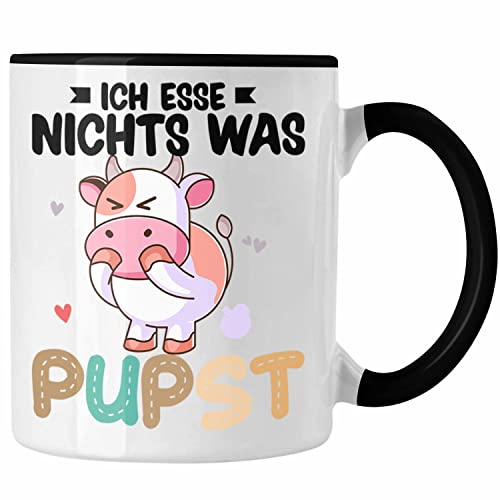 Trendation - Veganer Tasse Geschenk Friends Not Food Vegan Geschenkidee Lustiger Spruch Vegane Lebensweise Spruch Niedlich (Schwarz)