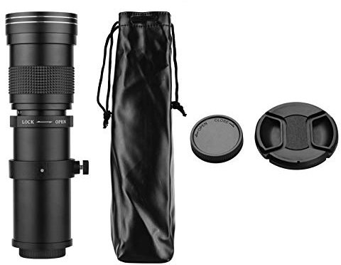 Andoer Kamera MF Super Telezoomobjektiv F/8.3-16 420-800 mm T-Halterung mit Universal-1/4-Gewinde Ersatz für Fujifilm Olympus Kameras