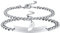 VNOX Couple Puzzle Bracelet Personalized, Pack of 2 Distance Matching Couples Jigsaw Bracelets Heart Tag Link Charm for Lover Friend Family Valentines Anniversary Birthday Gifts for Men Women