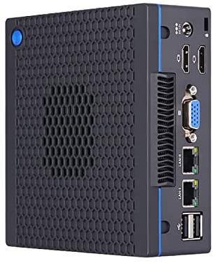 HUNSN Mini PC, Desktop Computer, HTPC, NUC, I7 5500U 5600U, BH24, PXE, WOL Supported, 2 x LAN, VGA, 2 x HDMI, Lock Slot, Type-C, Vesa Mount, Barebone, NO RAM, NO Storage, NO System
