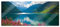 Pixxprint Glasbild Panorama, Wandbild aus Echtglas, Blumenwiese See, 120x50 cm, inkl. Aufhängung und Abstandshalter