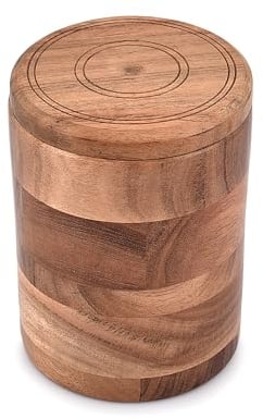 Indus Lifespace Decorative Urn Acacia Wood Handmade Cremation for Adult Male Female Pet Ashes (4.5 X 4.5 X 6)
