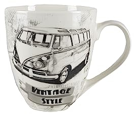 VERONI Tazza vintage bus, 550 ml, porcellana di alta qualità, idea regalo