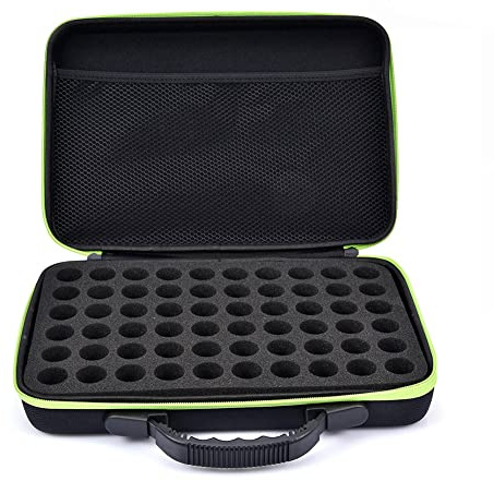 Ätherisches Öl Tragetasche, Aufbewahrungsbox für 60 Flaschen 10ml 15ml Ätherisches Öl Nagellack Aromatherapie-Öle, Organizer für ätherische Öle, Harte Außenhülle EVA und Foam Insert Perfekt für Reisen