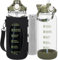 Seekua 1.5l Gourde Verre avec Paille & Infuseur en INOX 1.5 litres grande Bouteille d'eau Verre pour Thé en vrac, Café Infusé