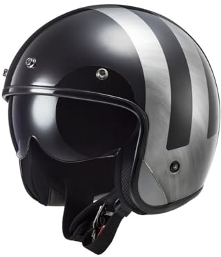 LS2, Jet-Motorradhelm BOB II LINES Gloss Black Jeans, XXL
