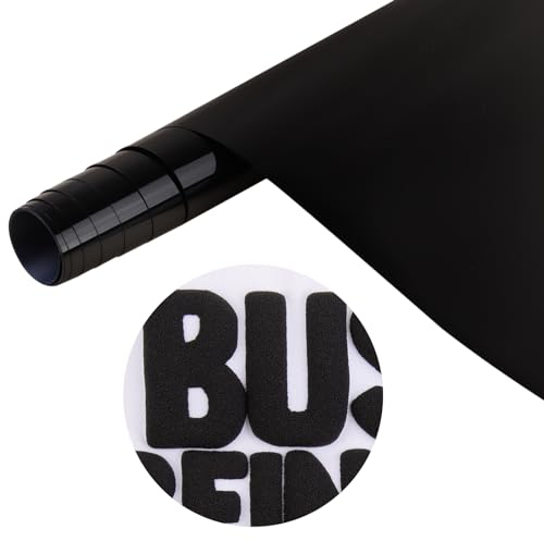 Tintnut Black Puff HTV Vinyl Wärmeübertragung, 10inches x 6ft für kreative Bügelbilder - Perfekt für Cricut, Plotter und Transferpressen