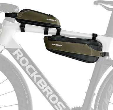 ROCKBROS Fahrradtasche Reflektierende Oberrohrtasche + Rahmentasche 2 in 1 Abnehmbare Fahrradzubehör Große Kapazität von 2L für Mountainbikes, Rennräder, Gravelbikes