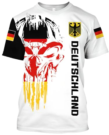 YuanDiann 2024 Europea Calcio Coppa Magliette Germania Tifosi Fare Il Tifo Sport Casual Uomo Donna Bandiera Nazionale Stampa Manica Corta Girocollo Traspirante Asciugatura Veloce T Shirt 11# L