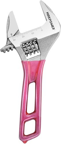 MAXPOWER 200mm/8-Inch Adjustable Spanner, Wide Jaw Large Opening with MAX. Opening 30mm, Ergonomic Grip