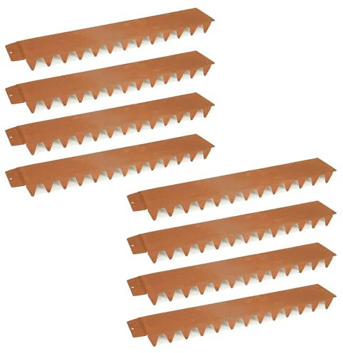 Worth Garteneinfassung, gerade, Cortenstahl, Landschaftskante, vorrostete Rasenkante, eingehämmerte 16-Gauge-Metall-Hofeinfassung, einfache Verbindung, 12,7 cm B x 71,1 cm L, 8 Stück (5,7 m
