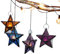 GeRnie Lampe à Vent en Verre coloré en Fer, Style rétro européen, bougeoir en Verre Coupe-Vent, Chandelier étoile à Cinq Branches(Purple)