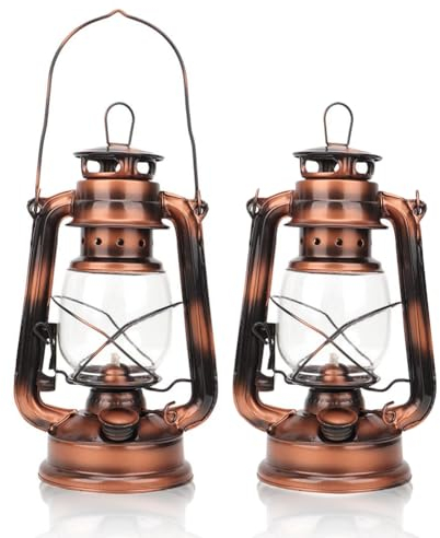 Petroleumlampe Outdoor , Retro Sturmlaterne,Bronze Petroleumlampe Geeignet Für Indoor ,Haus, Garten, Camping (Bronze-2Stücke)