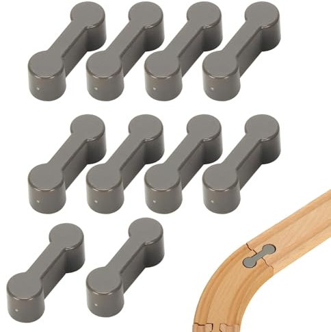 10 Stück Holzeisenbahn Zubehör,Holzschienen Adapter Verbinder,Schienenverbinder Holzeisenbahn,Holzschienen Verbinder,Holzschienen Wiederverwendbare,Universal Holzbahnverbinder für Spielzeugeisenbahnen