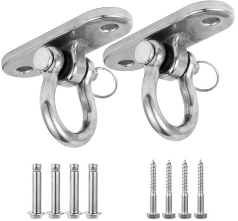 AiDiAiLa 2Pcs 2000 lbs Load Capacity 304 Stainless Steel Swing Bracket Porch Swing Hanging Kit 180°C Front and Back Rotation for Swing Set Accessories, Playground, Yoga Hammock, and More