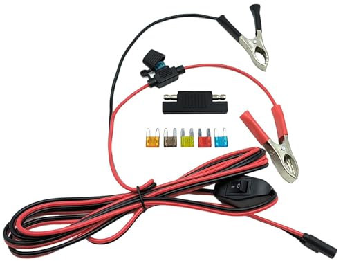 SAE to Alligator Clips Wires Harness with On/Off Switch，8.2FT/2.5M 16AWG SAE to Battery Clamp Cable Quick Disconnect Extension Cord