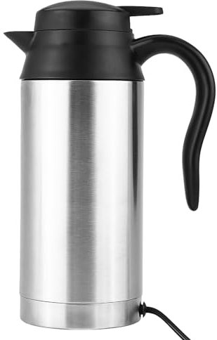 Car Electric Kettle, 750ml 12V Car Stainless Steel Heating Kettle Mug Electric Travel Thermoses, Portable Car Heating Mug, Car Electric Cup, for Tea Coffee