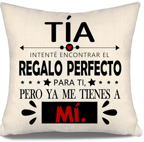 Aosumin Tía intenté Encontrar Fundas de cojín para tía Regalo Divertido Cumpleaños Día de la Madre Mejor Regalo para tía (Tia-a)