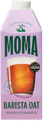 MOMA - Barista Oat Drink - 750ml • 100% Plant-Based & Vegan • Perfectly Foamable for Coffee • Made with British Oats for Creamy Taste • No Added Sugar • Enriched with Vitamins